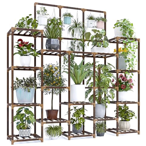 EnHomee Pflanzenständer für den Innenbereich, 160 cm hoch, mit 7 Etagen und 14 Topfpflanzenregalböden aus Holz, 272 kg, 30 cm T x 142 cm B x 160 cm H EnHomee Pflanzenständer für den Innenbereich, 160 cm hoch, mit 7 Etagen und 14 Topfpflanzenregalböden aus Holz, 272 kg, 30 cm T x 142 cm B x 160 cm H von EnHomee