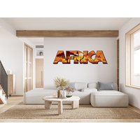 Afrika Wandtattoo, Safari Wandbild Dekor, Elefant Baum Wild Vinyl Wand Kunst Aufkleber Dekor-Zoo Dekor 980Er von EnSuArtDecals