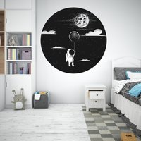 Astronaut Mond Wanddeko, Space Wall Decal, Raum Dekor, Kinderzimmer, Playroom Vinyl Sticker, Art Decor 1155Es von EnSuArtDecals