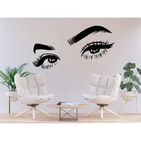 Beauty Girl Augen Salon Aufkleber, Eye Lashes Wand Vinyl Fashion Style Wandbild Friseur Aufkleber Interior, Decor 1261Es von EnSuArtDecals