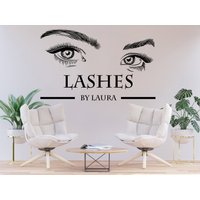 Benutzerdefinierte Wimpern Von Wanddekoration Salon Beauty Frauen Lash Art Vinyl Aufkleber Wanddeko Makeup Wandtatzehnung 1258Es von EnSuArtDecals