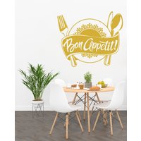 Bon Appetit Wandtatz, Küchen Küchen-Vinyl-Aufkleber, Bar Wandtatzug, Esszimmer-Aufkleber, Küche Wanddeko, Restaurant Schild 950Es von EnSuArtDecals