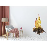 Feuer Flamme Wandsticker Aufkleber Art Design Flammen Fire Place Wall Dekoration Brennen Wandbild Home 1017Es von EnSuArtDecals