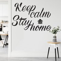 Halten Sie Ruhe Und Bleiben Zu Hause, Haus Wand Kunst Aufkleber, Familie Geschenke, Home Wall Decor, Typografie Wandtattoo, Neue Familienregeln von EnSuArtDecals