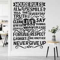 Haus Regeln Wandkunst Aufkleber, Familie Geschenke, Home-Wand-Dekor, Typografie Wandtattoo, Neue Zeichen, Benutzerdefinierte 902Es von EnSuArtDecals