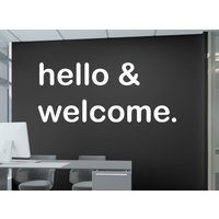 Hello Welcome Sign Büro Wandtatzelt, Decal, Wanddekoration, Flurdeko Dekor Eingang Wanddeko Aufkleber 1379Es von EnSuArtDecals