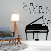 Klavier Musik Noten Wandtattoos Klavieraufkleber Geschenke Wandkunst Klavierzimmer Studio Wanddeko Schlafzimmer Geschenk Kinder Sohn 1326Es von EnSuArtDecals