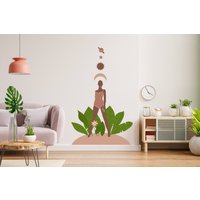 Mädchen Boho Wanddeko, Blätter Planeten Wandtatko, Interior Wanddekoration, Moderne Wandkunst, Trendy Style Kinderzimmer Deko 1099Es von EnSuArtDecals