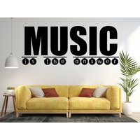 Musik Wandtattoo, Music Is The Answer Zitate Wanddeko, Wandsticker, Wanddeko 1192Es von EnSuArtDecals