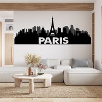 Paris City Skyline Wanddeko Vinyl Aufkleber Stadt Wandtattoal Frankreich Home Decor Wohnzimmer Büro Dekor 1150Es von EnSuArtDecals