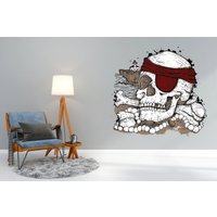 Piraten Totenkopf Wandtattoo, Piratenzimmer Wand Vinyl Deko, Wandkunst, Kinderzimmer Wandkunst-Jungenzimmer Wanddeko 1026Es von EnSuArtDecals