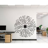 Platine Wandtattoo, Technologie Vinyl Gamer Room Decal, Computer It Dekor, Software Wissenschaft Wandaufkleber Büro 891Es von EnSuArtDecals