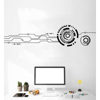 Platine Wandtattoo, Technologie Vinyl Gamer Room Decal, Computer It Dekor, Software Wissenschaft Wandaufkleber Büro 892Es von EnSuArtDecals