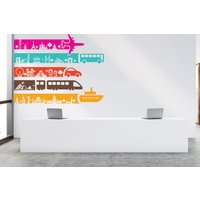 Reise-Agentur Dekoration - Reise-Wandtattoa Explore World Map Wanddekoration Büro Dekor Reiseaufkleber Wandkunst Vinyl 918Es von EnSuArtDecals