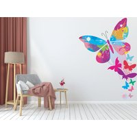Schmetterling Wanddeko Aufkleber, Aquarell Wandaufkleber, Kinderzimmer Wandbild Magie Dekor, Wandaufkleber 992Es von EnSuArtDecals