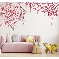 Spinnennetz Wandtattoa Halloween Lustiges Gruseliges Vinyl Art Decor Wandtatto Kinderzimmer Dekor Web Decal 1407E von EnSuArtDecals