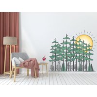 Tannenbaum Wandtatz, Waldbaum Wandsticker, Natur Wanddecal Wald Wanddecals 1040Es von EnSuArtDecals