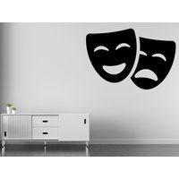 Theatermasken Vinyl Wandtattoos, Drama Home Cinema Theaterzimmer Dekor, Playroom Familie Aufkleber Dekor 1186Es von EnSuArtDecals