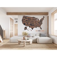 Usa Wanddeko Wanddeko, Usa Karte Flagge Wandaufkleber, Wand Kunst Vinyl Büro Dekor, Amerika Wandsticker Geschenke 1087Es von EnSuArtDecals