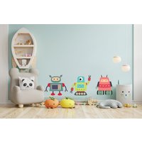 Wandaufkleber Roboter, Wandtatto Wandtattooben Für Kinder, Kinderzimmer Wandaufkleber, Wandsticker 1057Es von EnSuArtDecals