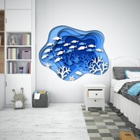 Wandtattoa Aquarium Meer Wandsticker, Wandsticker Meer, Wanddeko, Fisch Kunst Kinderzimmer Ozean Deko 1136Es von EnSuArtDecals