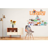 Wandtattoo Bibliothek, Vinyl Wandtattoo, Kinderzimmer, Lesezimmer, Schule, Kinderzimmer 968Es von EnSuArtDecals