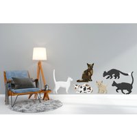 Wandtattoo Katze, Tier Wandtattoo, Tierliebhaber Geschenk, Katzenhaus Vinyl Haustier 1296Es von EnSuArtDecals