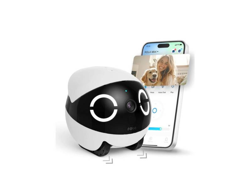 Enabot Smart Home Kamera ROLA Mini: Haustier-Kamera mit langlebiger Batterie & interaktiv (Innenbereich) von Enabot