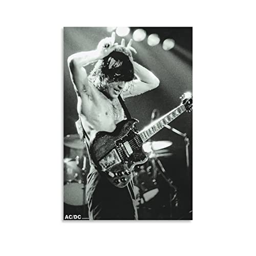Enartly Bild Auf Leinwand AC DC Angus Young Concert 1979 Poster Retro Pittura decorativa per casa camera da letto soggiorno 50 * 70cm Senza Cornice von Enartly