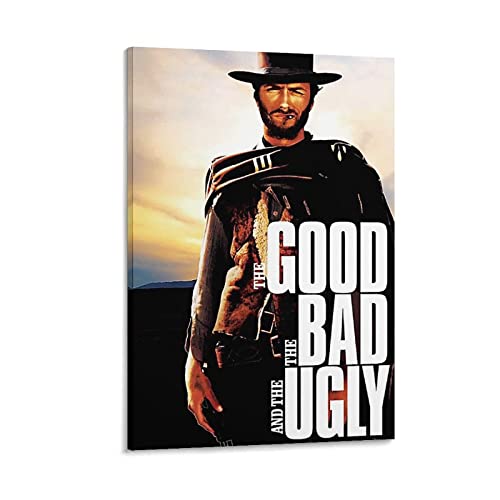 Enartly Bild Auf Leinwand Clint Eastwood Gute Bad Hässliche Filme Poster und Wandkunst Moderne Familienschlafzimmer Dekor 60x90cm Kein Rahmen von Enartly