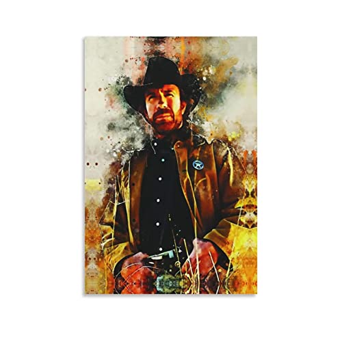 Enartly Bild Auf Leinwand Poster di Chuck Norris 50x70cm Senza Cornice von Enartly