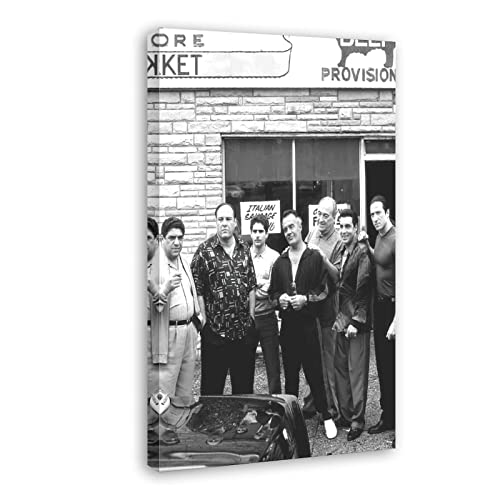 Enartly Bild Auf Leinwand Schwarz und Weiß The Sopranos Cool Poster Canvas Poster 50x70cm Kein Rahmen von Enartly