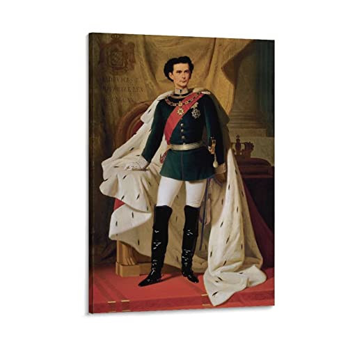 Enartly Druck Auf Leinwand Gemälde von König Ludwig II. Hängende dekorative Gemälde 30x50cm Kein Rahmen von Enartly