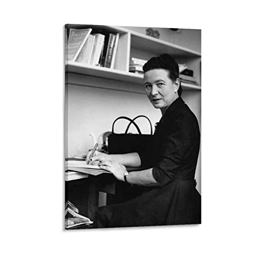 Enartly Druck Auf Leinwand Simone De Beauvoir Art Paintings Hängende dekorative Gemälde 60x90cm Kein Rahmen von Enartly