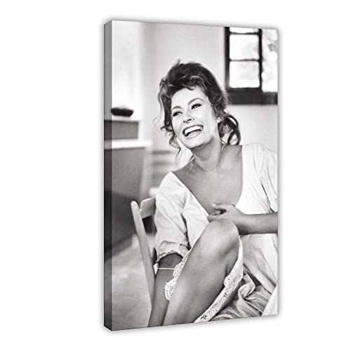 Enartly Foto Auf Leinwand Attore Sophia Loren 21 Tela Poster Camera da letto Decoro Sport Paesaggio Ufficio Camera Decor Gift Frame 60x90cm Senza Cornice von Enartly