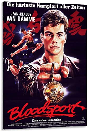 Enartly Foto Auf Leinwand Bloodsport Van Damme Klassiker Film Film Poster Druck Poster Wandkunst Leinwand Geschenke Schlafzimmer Wohnzimmer Wohnzimmer Dekor modernes Zuhause 30x50cm Kein Rahmen von Enartly