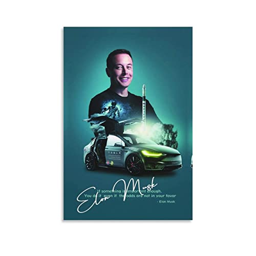 Enartly Foto Auf Leinwand Elon Musk Tela Wall Art Soggiorno Poster Camera da letto Decor Pittura 30x50cm Senza Cornice von Enartly