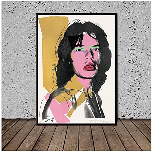 Enartly Foto Auf Leinwand Mick Jagger Andy Warhols und druckt Bilder Sofa 30x50cm Kein Rahmen von Enartly