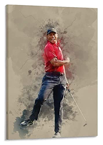 Enartly Foto Auf Leinwand Tiger Woods Golf Prints Dekorative Wohnzimmerposter 50x70cm Kein Rahmen von Enartly