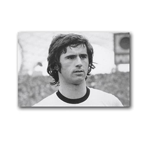 Enartly Kunstdruck Poster Gerd Müller Retro Schwarz-Weiß-Gedenk-Fußballlegende (7) Bild zum Aufhängen Foto Geschenkidee Dekoration Kunstwerke für Zuhause 50x70cm Kein Rahmen von Enartly