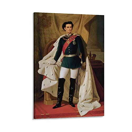 Enartly Leinwand Bedrucken Gemälde von König Ludwig II. Hängende dekorative Gemälde 50x70cm Kein Rahmen von Enartly