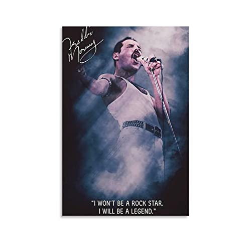 Enartly Leinwand Bilder Freddie Mercury Poster Leinwand Wand Art Raum Bilder für Schlafzimmer Geschenke Dekor 30x50cm Kein Rahmen von Enartly