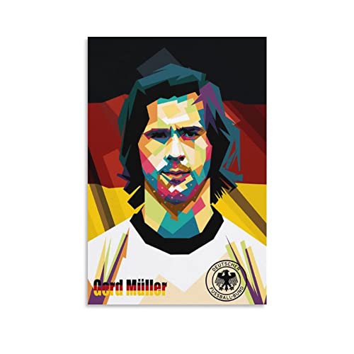 Enartly Leinwand Bilder Gerd Muller retrò commemorativo tedesco calcio leggenda tela parete arte soggiorno poster camera da letto decorazione pittura 50x70cm Senza Cornice von Enartly