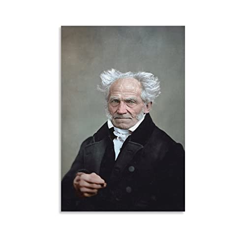 Enartly Leinwand Bilder Kunst Arthur Schopenhauer, handbemalte Berühmtheit für Heimdekoration, Bürodekoration, Geschenk 30x50cm Kein Rahmen von Enartly