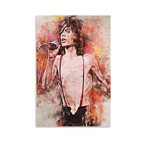 Enartly Leinwand Bilder Mick Jagger Kunstdruck, klassischer Vintage-/Vintage, Retro, für Zuhause, Schlafzimmer, Wohnzimmer, Dekoration 60x90cm Kein Rahmen von Enartly