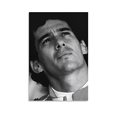Enartly Leinwand Druck Poster Der Rennfahrer Ayrton Senna Scroll Bild drucken Wohnzimmer Wände Dekor Home Poster 30x50cm Kein Rahmen von Enartly