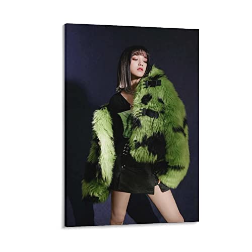 Enartly Leinwand Druck Poster GIDLE Kpop Member Yuqi Green Tops Stampa dipinti per la decorazione della camera da letto del soggiorno 30x50cm Senza Cornice von Enartly