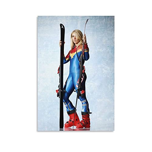 Enartly Leinwand Druck Poster Mikaela Shiffrin Ski Queen Stampa quadri per soggiorno Camera da letto decorazione 60x90cm Senza Cornice von Enartly