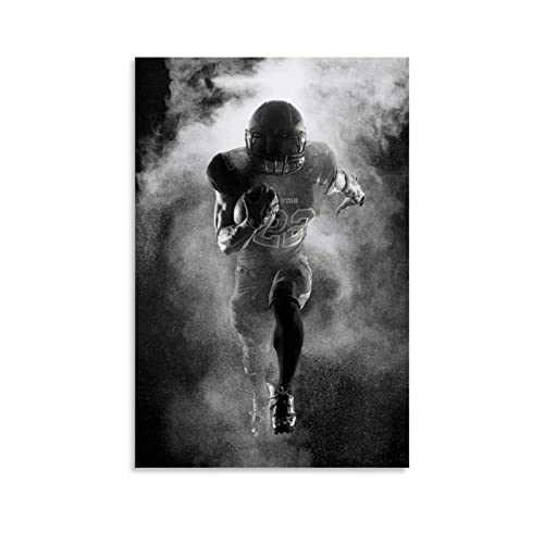 Enartly Leinwand Malerei Bild American Football Poster Schwarz-Weiß Sport Poster Dekorative Wandkunst Wohnzimmer Poster Schlafzimmer Malerei 60x90cm Kein Rahmen von Enartly