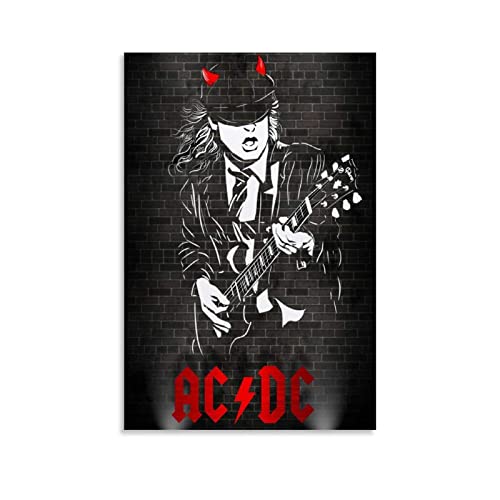 Enartly Leinwand Wandkunst Malerei ACDC Poster Leinwand Wand Art Raum Bilder für Schlafzimmer Geschenke Dekor 40x60cm Kein Rahmen von Enartly